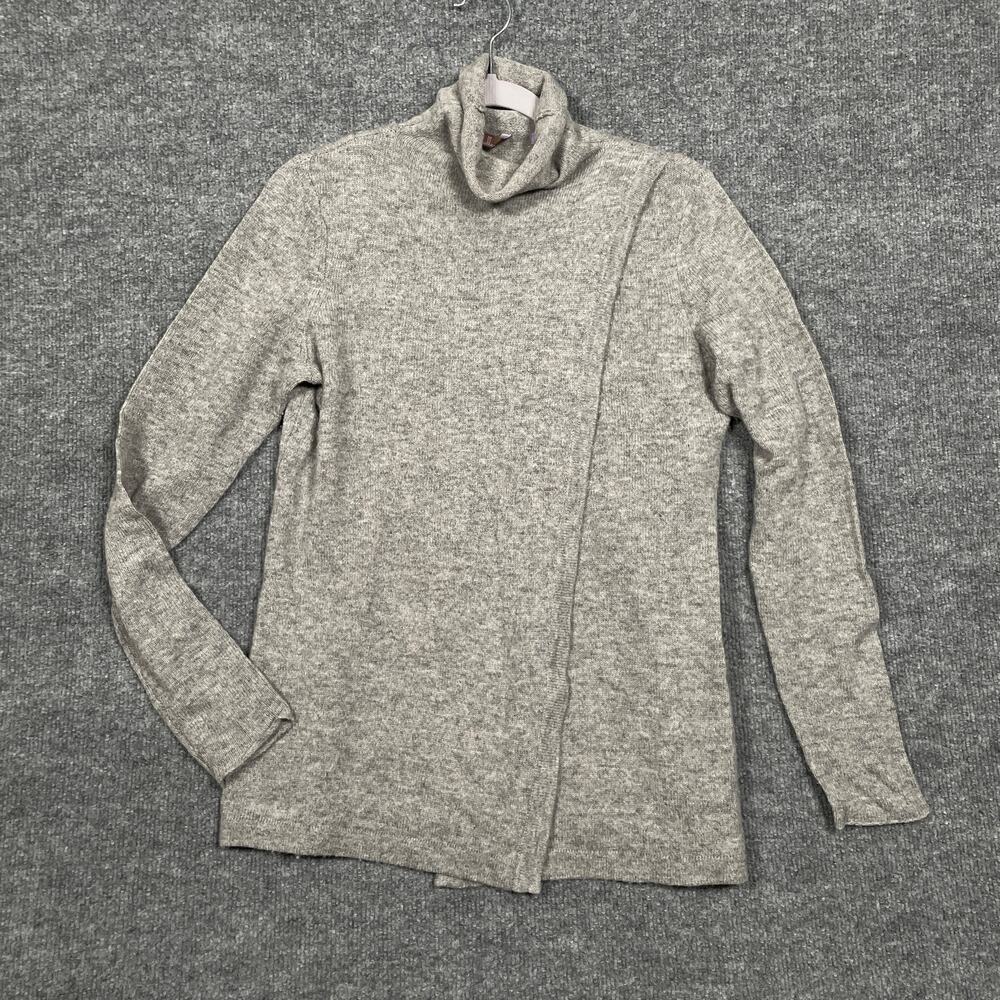 Cullen Womens Cashmere Crossover Sweater Size‎ Small Gray Turtleneck Minimalist